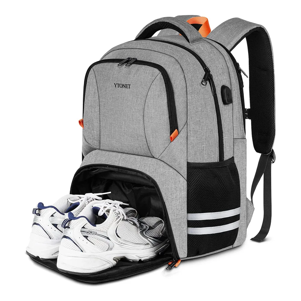 Wholesale Waterproof Resistant Large Capacity Travel Backpack fit 15.6 inch Laptop Gym Sport Backpack with Shoe Compartment