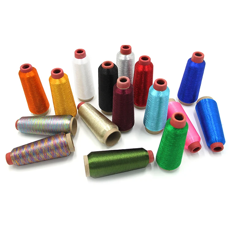 
polyester filament yarn round covered with colorful ms-type metallic yarn 