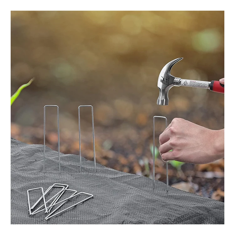 Common Wire Nails Artificial Turf Install Fasteners Stock 500 pcs Steel Galvanized U Shape Nails For Garden Greenhouse