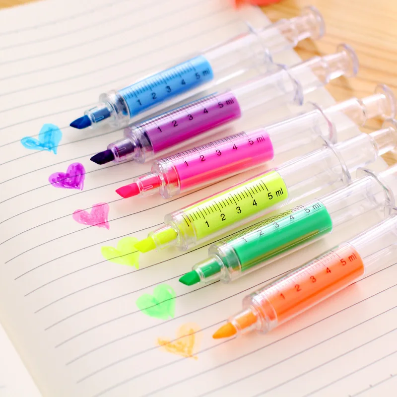 New Style Promotional Gift Injection Syringe highlighter marker pen
