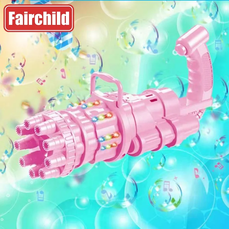 2024 Hot Sale Toys Summer Park Gift Black Electric Soap Bubble Machine Gatling Gun Bubble Toys