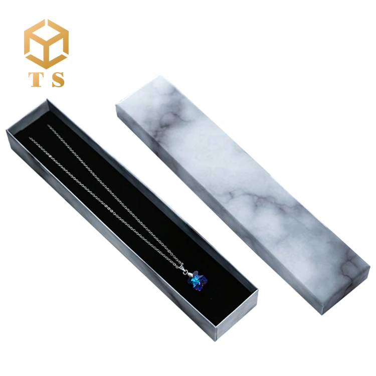 
Packaging Small Necklace marbling Eco Friendly Classic Jewelry Box Paper 