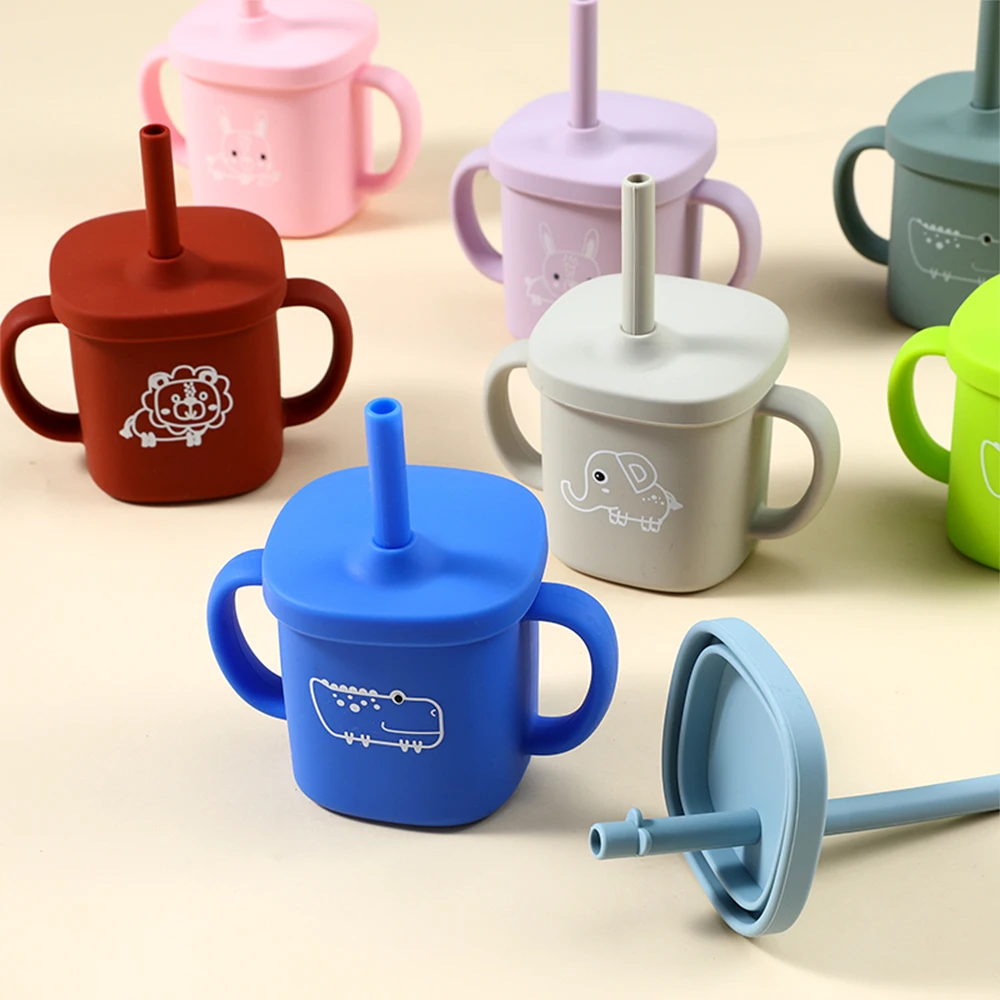 Elephant Lion Dinosaur Rabbit Animal Food Grade BPA Free Placemat Suction Plate Fork Spoon Silicone Baby Feeding Tableware Set