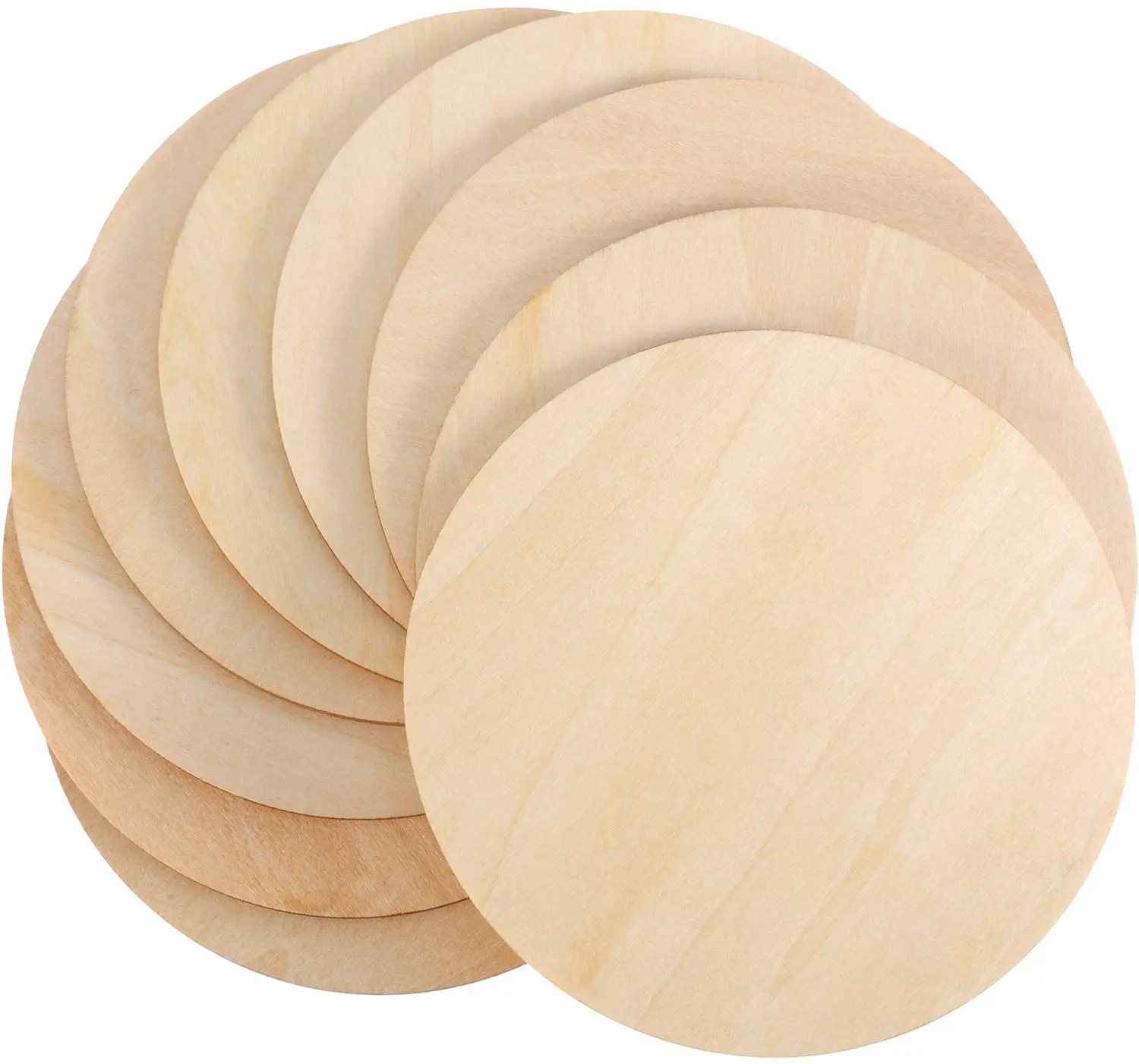 10IN Wood Pieces Blank Round Ornaments for Nursery DIY Craft Project Decoration Laser Engraving Unfinished Wood Circle Round
