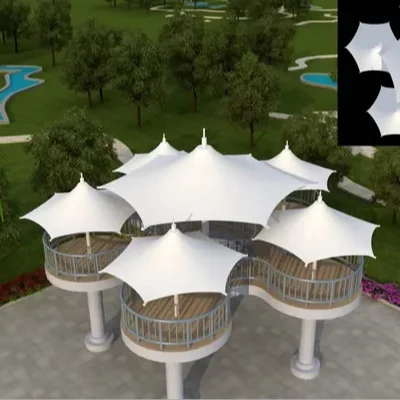 Modern Outdoor Scenic Sun Shade Roof White PVDF Stretch Architecture Membrane PTFE Type for Outdoor Architecture