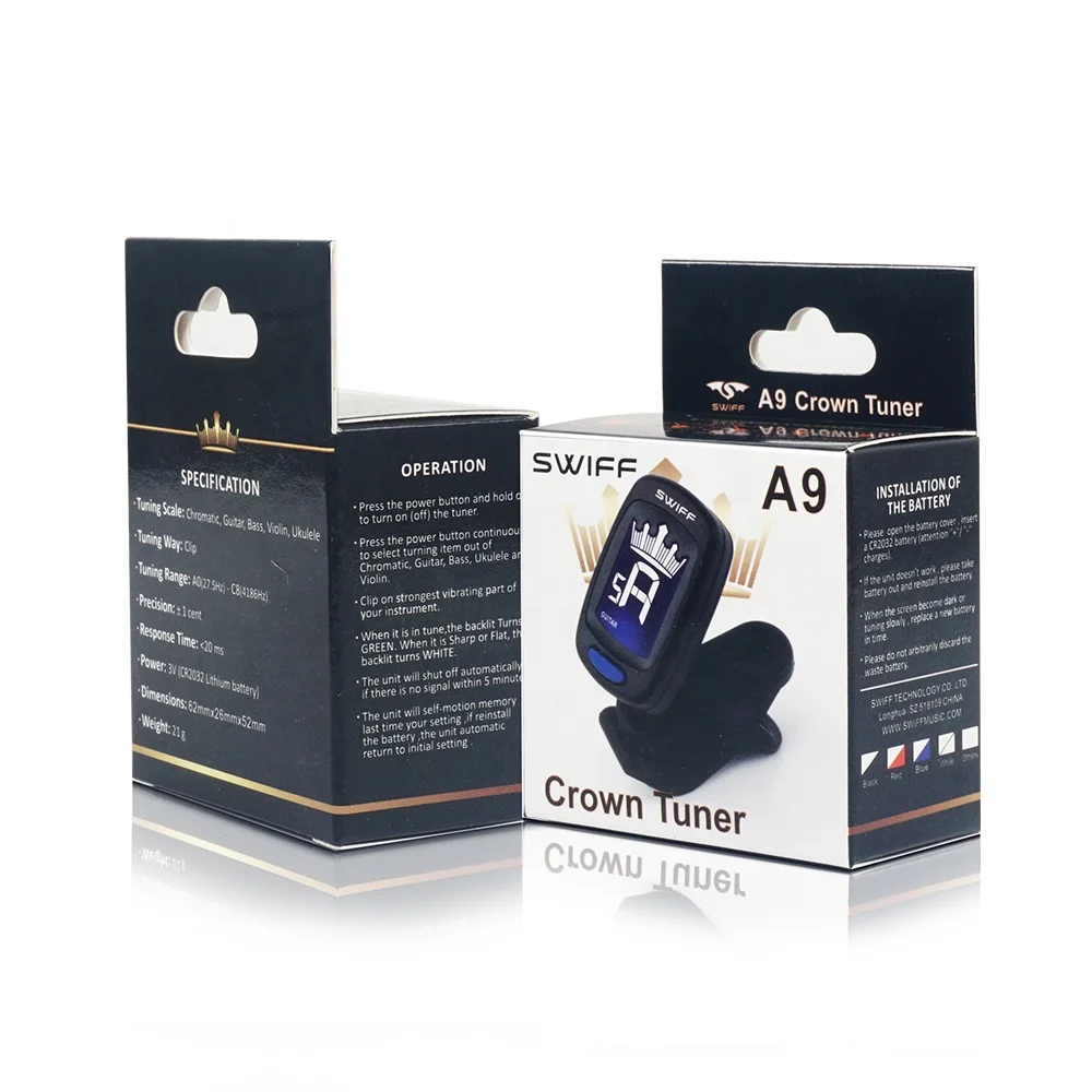 Guitar Tuner Clip-On Tuner Digital Electronic Tuner Acoustic with LCD Display for Guitar, Bass, Violin, Ukulele