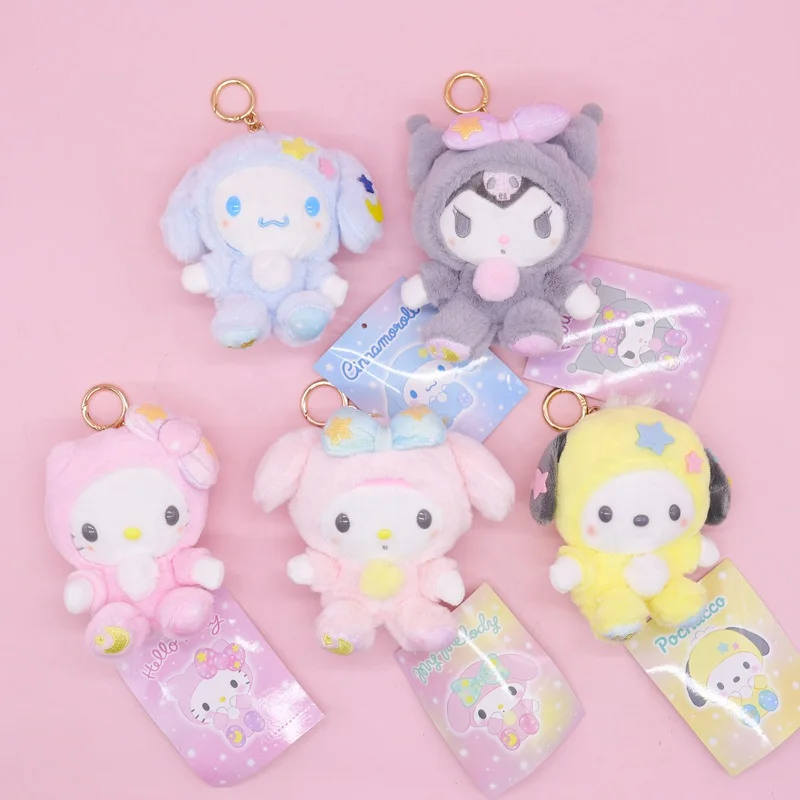 Custom Sanrio Japanese Figure Stuffed Animal Plush Kids Toys My Melody Kuromi Soft Cute Plush Dolls Toys Keychain