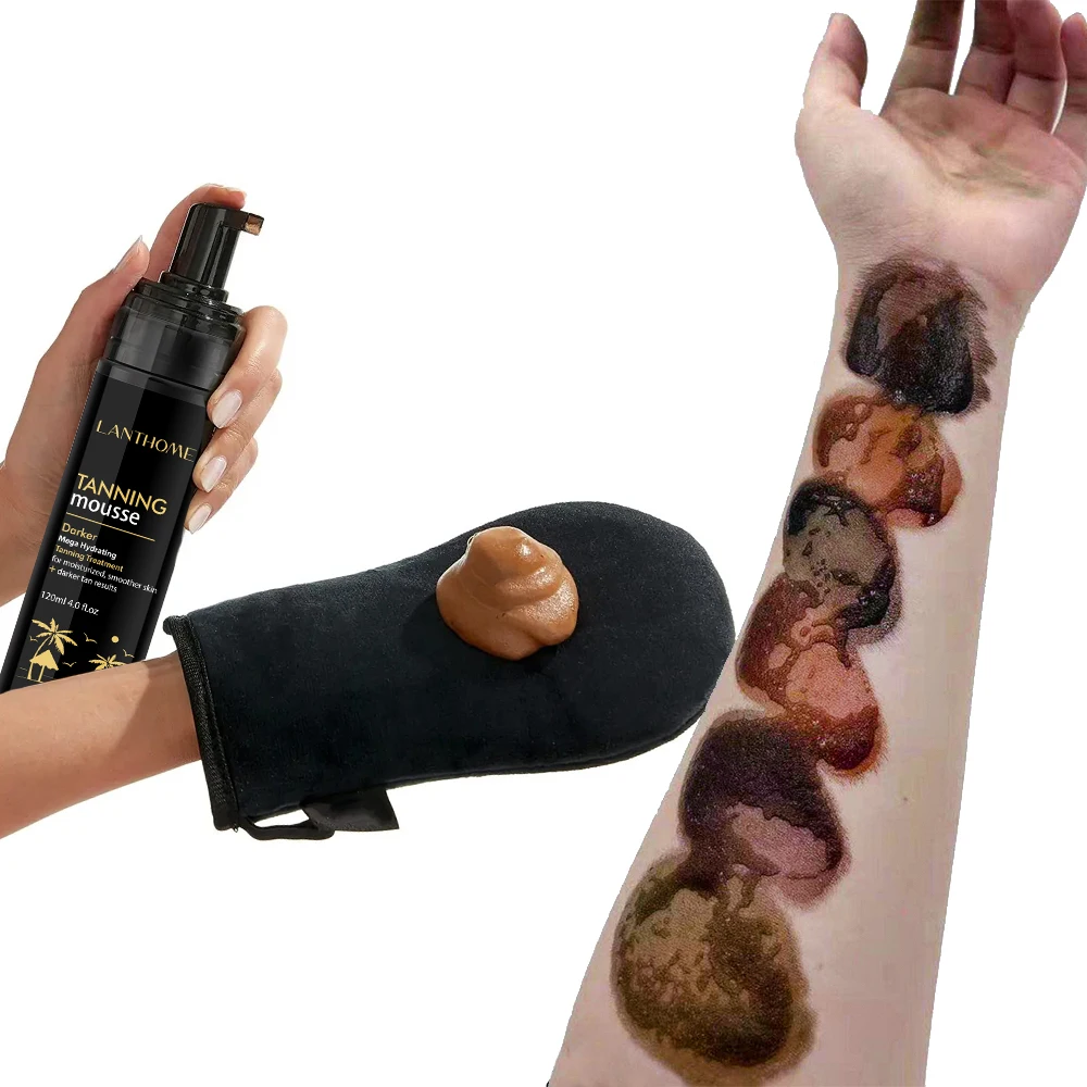 OEM поддельный загар-мусс, постепенный увлажняющий крем для загара, лосьон для домашнего самозагара с бронзером