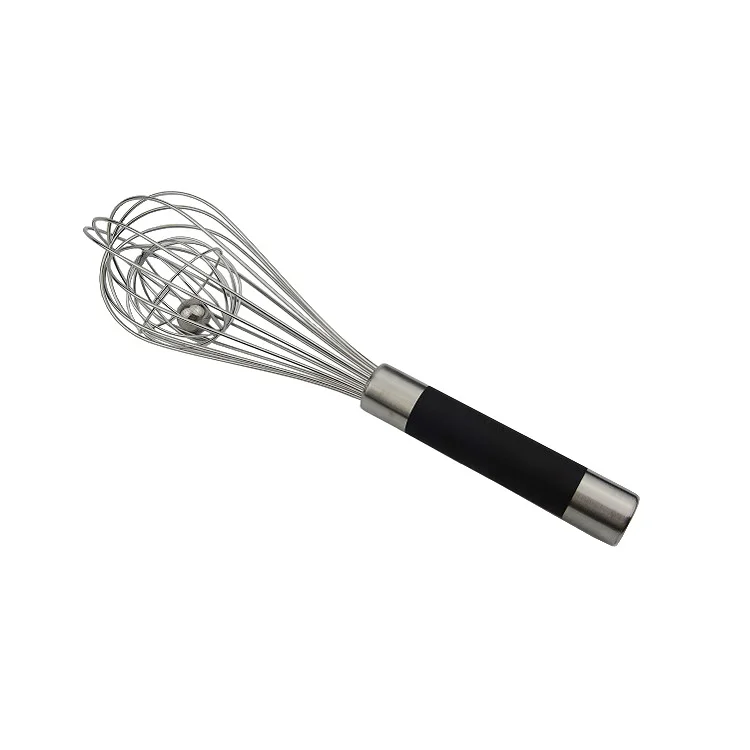 Premium 3pcs Set Stainless Steel Egg Whisk Egg Beater Balloon Whisk with Wire Whisk Ball inside and TPR handle