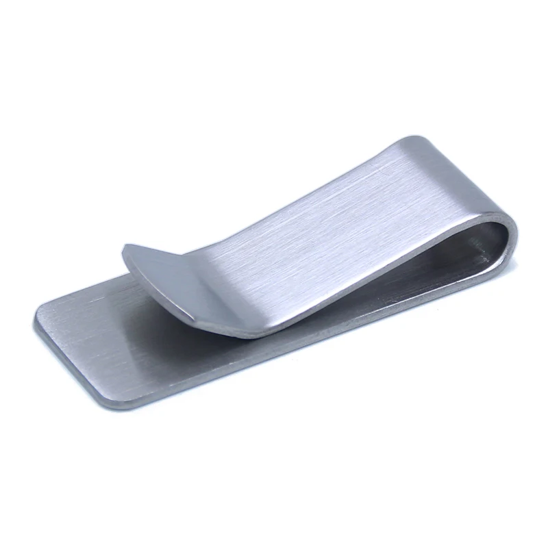
52*20mm Promotional Silver Strong Cash Clips Purse Cash Holder Flat Polished Thicken Stainless Steel Metal Money Clip Wholesale 