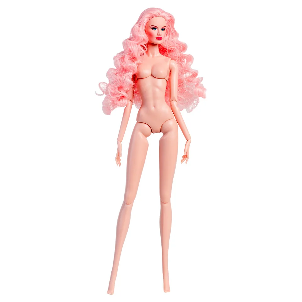 New Arrival 32 cm pink skin supermodel doll toy body with head doll model 12 joint naked baby