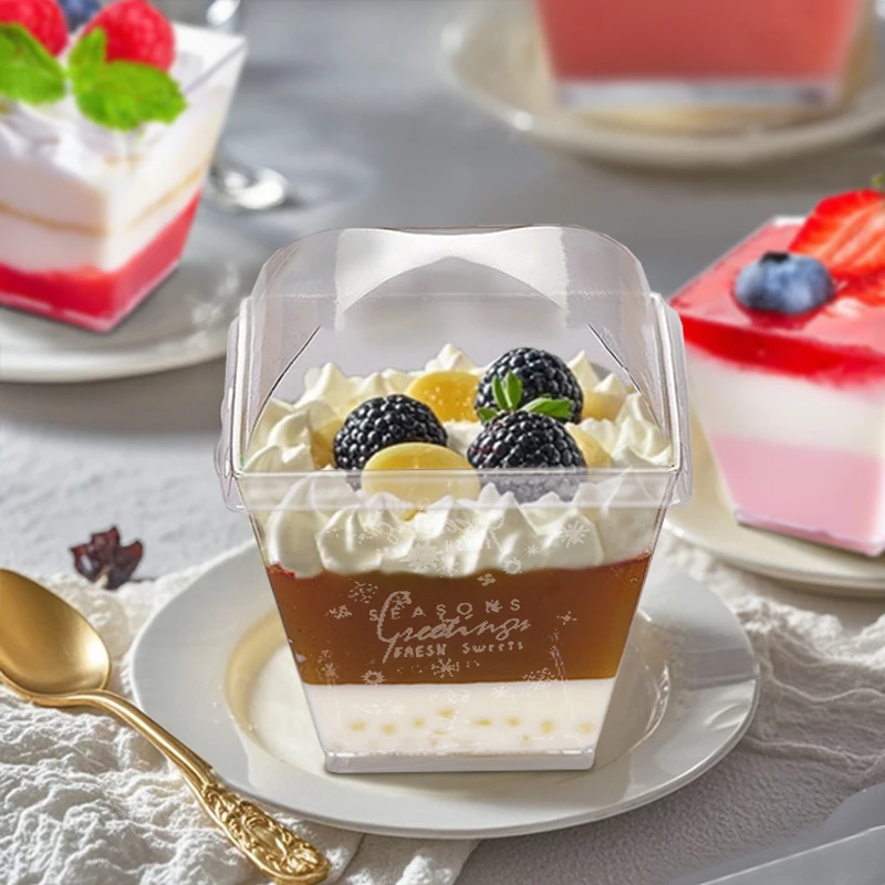 Takeaway Disposable PET Clear Plastic Cup For Cold Drink Jelly Yogurt Mousse Cookies Dessert Bubble Boba Milk Tea Cups