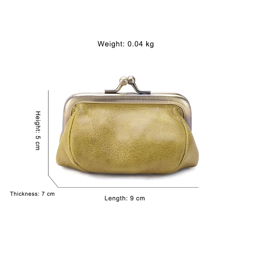  2021 Cute Money Pouch Genuine Leather Coin Purse Small Ladies Mini With Metal Closure