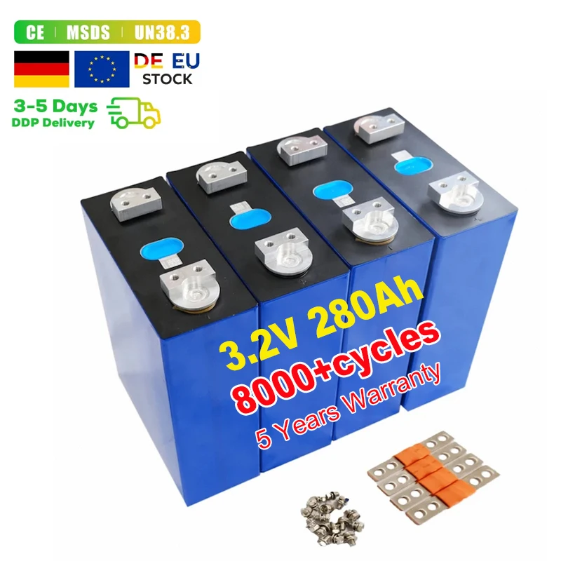 LF280 3.2V Lifepo4 High Capacity EU Poland USA 280Ah Batteries Lifepo4 Battery Prismatic Cell For Energy Storage Solar EV Car