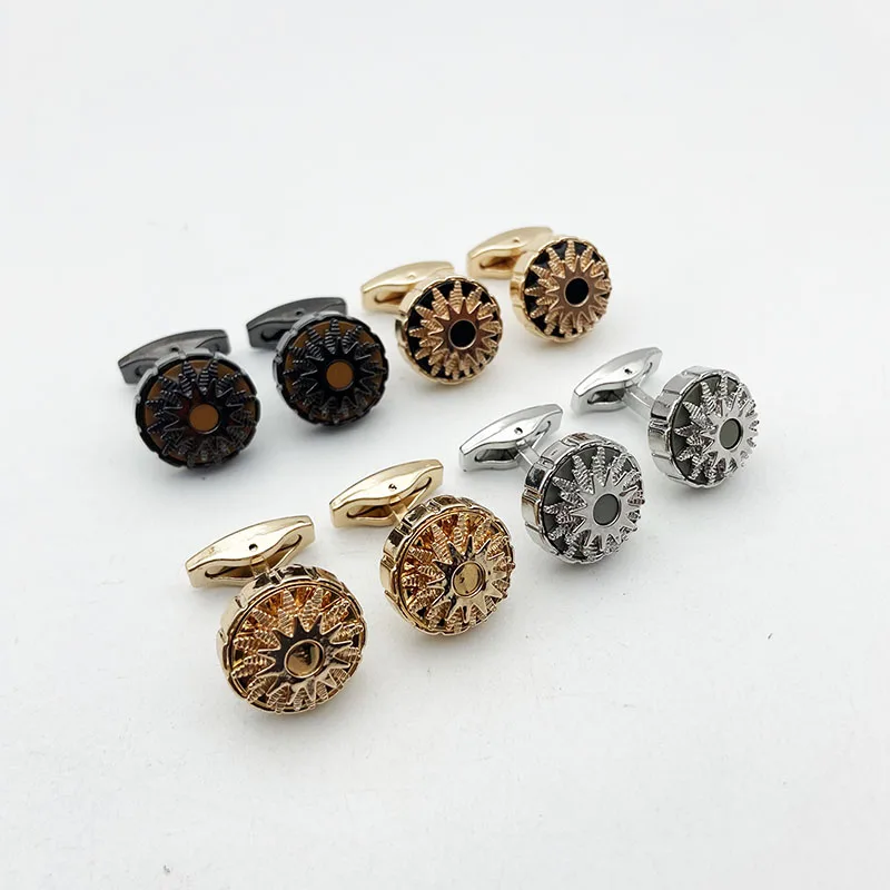 Wholesale Personalized Novelty Sterling Silver Gold Cufflink Customized Logo Cufflinks for Business Men
