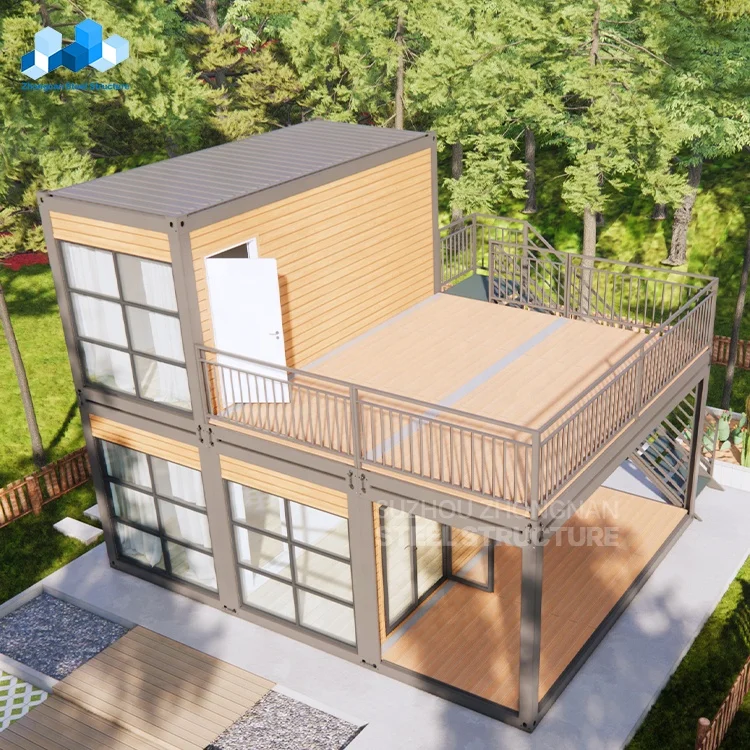 Zhongnan Detachable Custom 20ft luxury cabin portable mobile home tiny wooden houses prefabricated container house with toilet