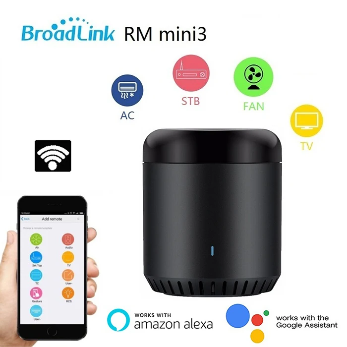 
Broadlink RM Mini 3 Universal WiFi IR Wireless Remote Controller for Smart Home Automation 