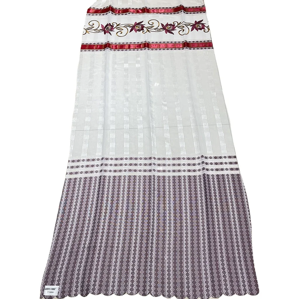 Factory Supply new style sheer embroidery voile fabric tulle lace curtain