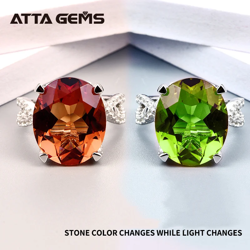  14 карат диаспоры Zultanite Gemstone кольца 100% твердые 925 стерлингового серебра sultanite для женщин