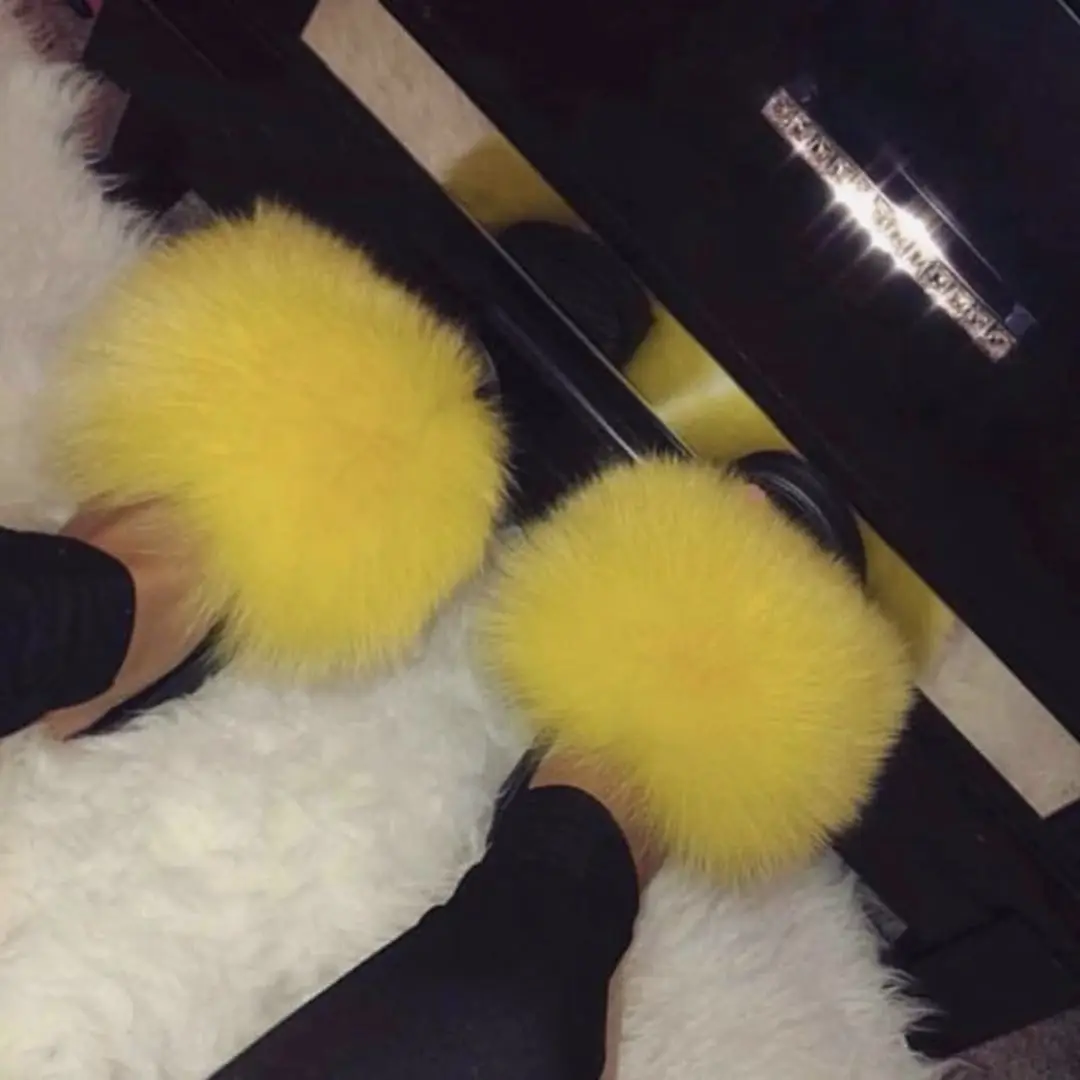 
Fashion designer warm fur sandal women sheep fur slides sheepskin winter slippers 