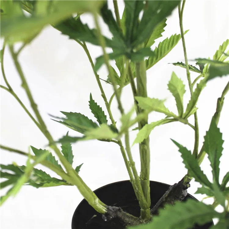 Оптовая продажа, искусственное пластиковое растение каннабиса 65 см, искусственный Мак