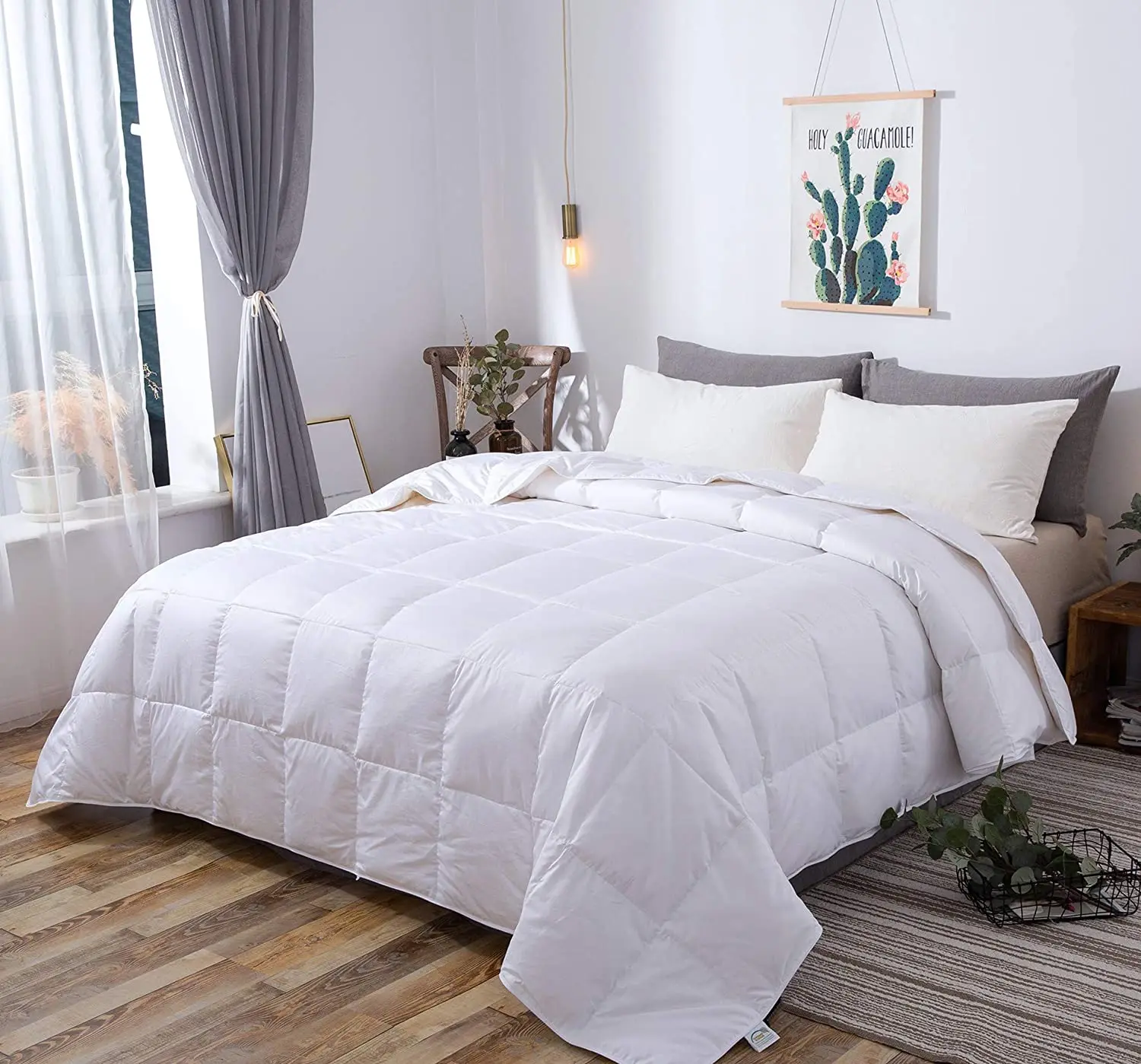 Indoor Down blanket Queen Size With Piping Down Filled Blankets with Binding White Goose Down Comforter Duvet Queen Size