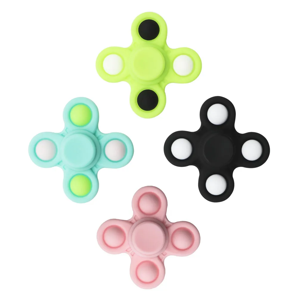 Wholesale Customizable Manual Spinner Toys New Design Decompression Bubble Silica Gel Fidget Spinner Made in China