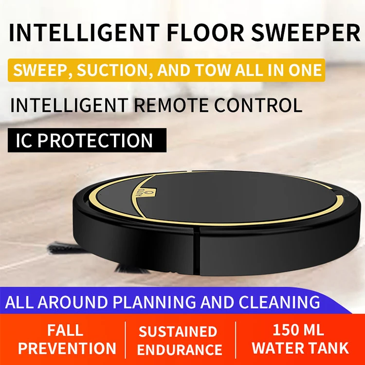 High Quality Household Wet & Dry Intelligent Sweeping Robot USB Rechargeable Wireless Cordless Vacuum Cleaner