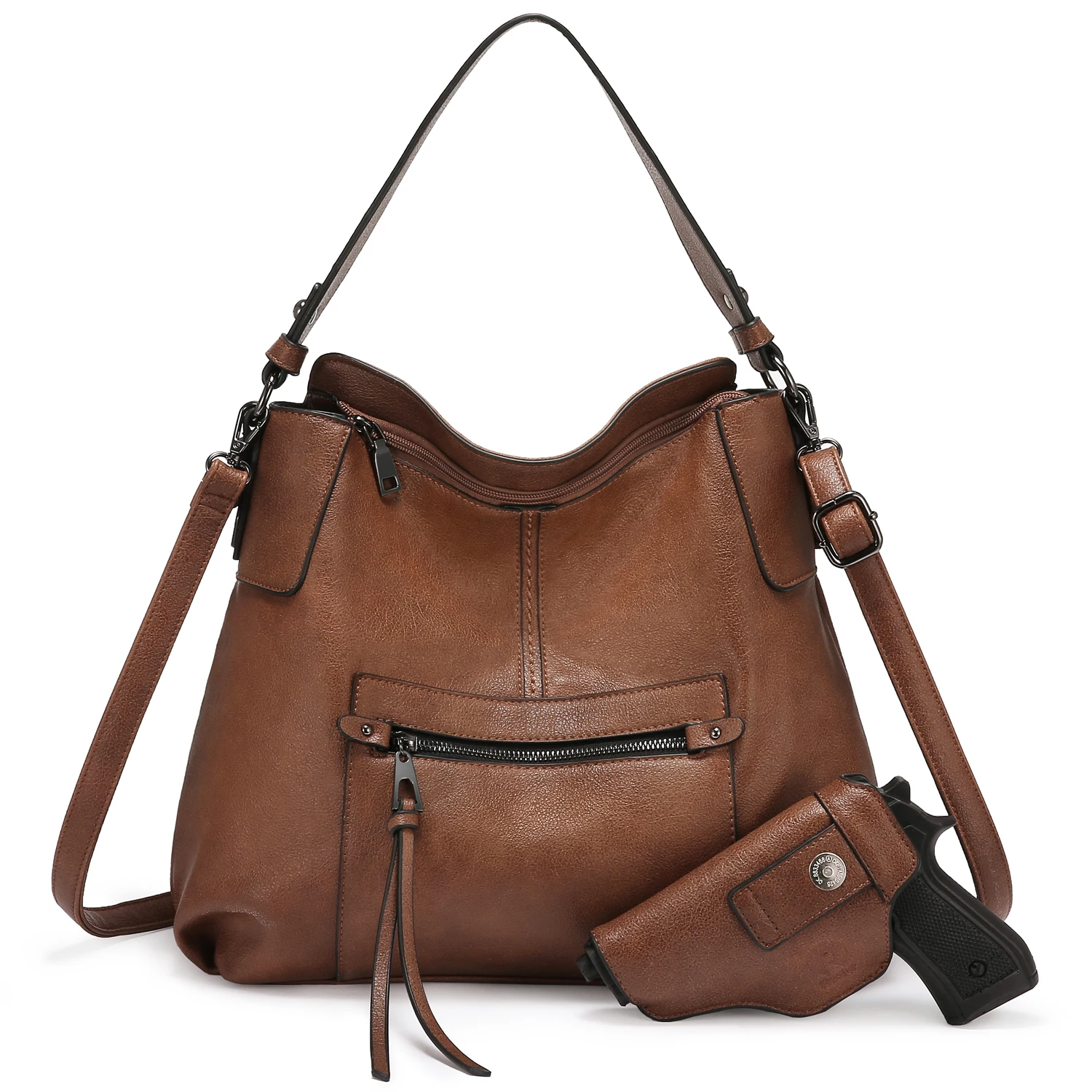 Realer 2022 PU кожаные женские сумки-мессенджеры черные Офисные Сумки Хобо Сумка из искусственной кожи Повседневная Сумка-тоут ручная сумка с кобурой пистолет сумки