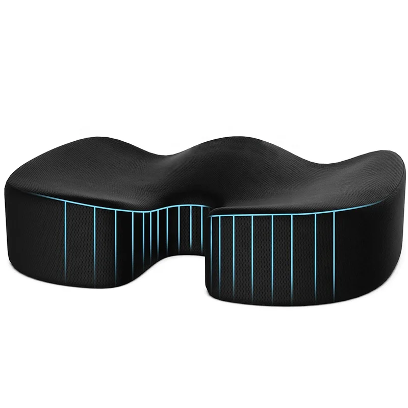 Butt Tailbone Back Coccyx Sciatica Gel Infused  Memory Foam Seat Cushion Pillow Comfort Office Chair and Car Use