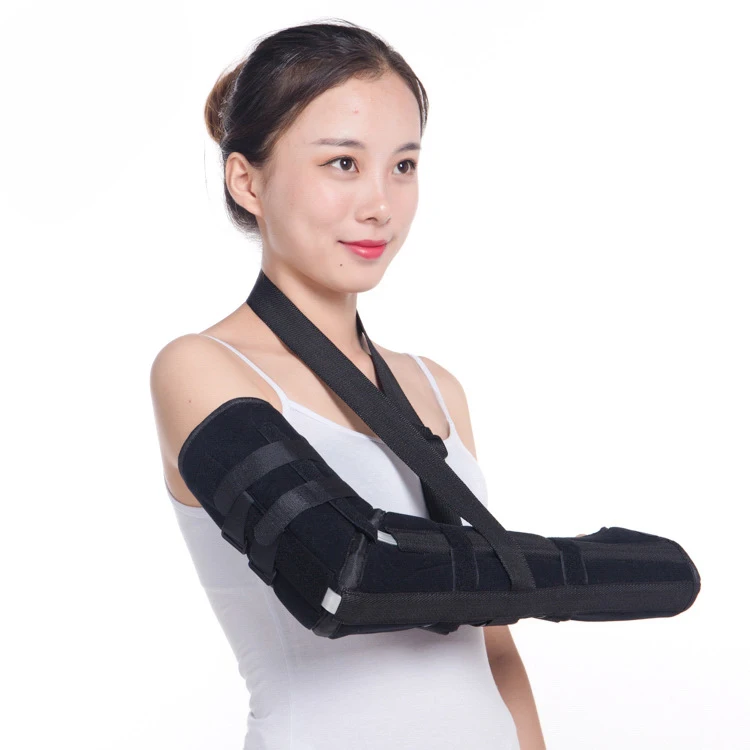 Adjustable arm fracture fixation elbow strap fixed brace forearm sling