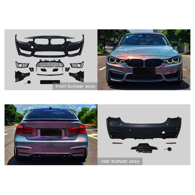 Комплект кузова бампера для BMW 3 серии F30 M3 2013-2018 боковые юбки выхлопная труба и
