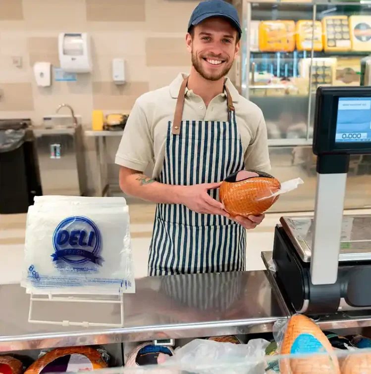 Custom Wholesale Transparent Greaseproof Food Package Deli Bags Plastic Saddle Bag