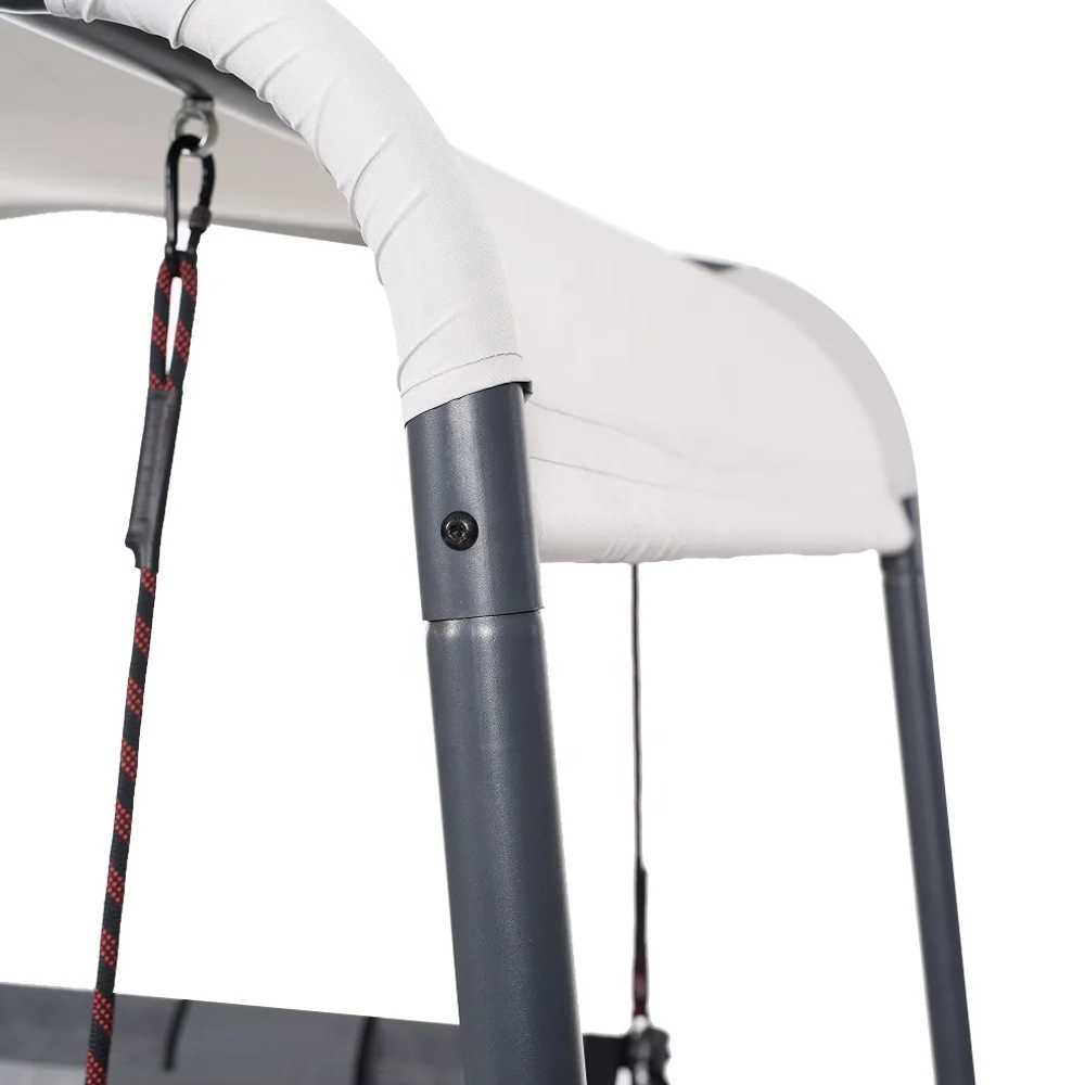 High Quality Leisure Steel Garden Swing Bed Hanging Outdoor Two People curtains Hanging Hammock Beds with Waterproof Canopy