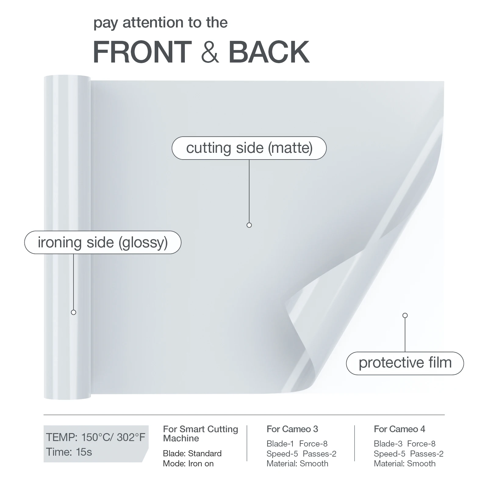 Nicapa Grey Printable Vinyl Heat Transfer Film HTV Sheets for t/shirt printing