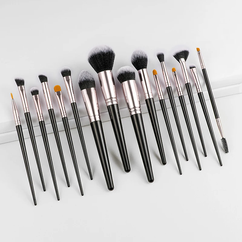 China manufacturer supply makeup brush set 16 pcs premium synthetic exclusive makeup brushes with makeup brush bag case