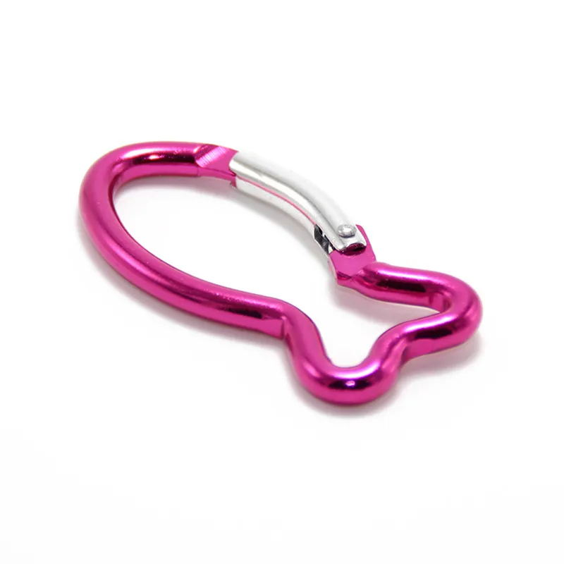 Colored Fish aluminum alloy carabiner Keychain Clip for Clipping On Camping