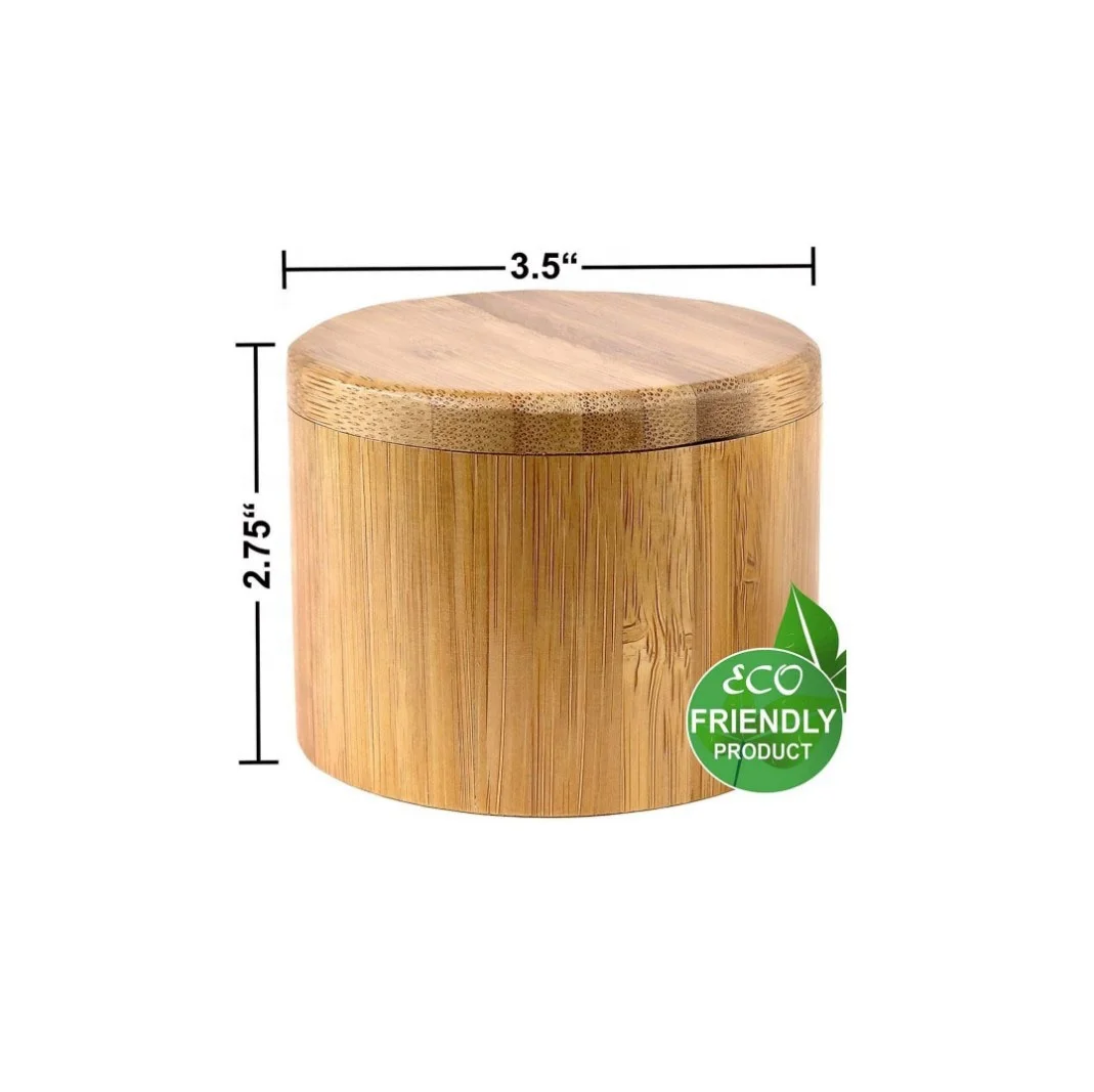 100% Органические Кухонные банки для хранения, бамбуковый контейнер для соли, оптовая продажа с завода