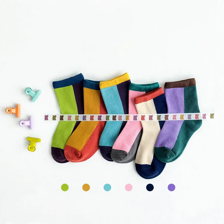 Wholesale Custom Logo Baby Girls Child Tube Sock Kids Boys Striped Children Socks Cotton