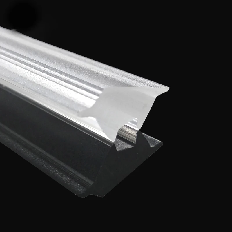 Customized Plastic Extrusion PMMA Acrylic Frosted Linear Cover LED Asymmetric Polarized Light Lens For Led Light Diffuser