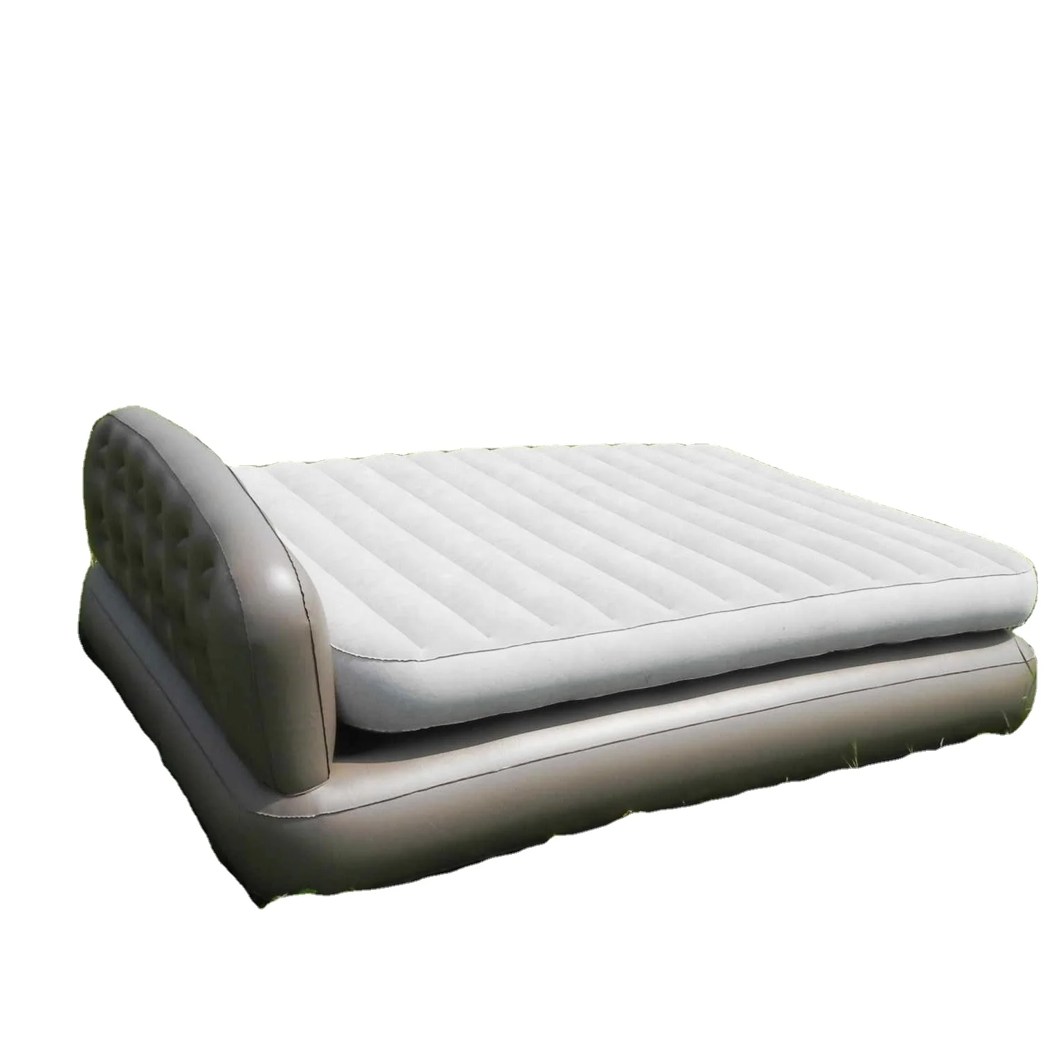 flocked top King size inflatable air matress with built in pump for Living room Bedroom