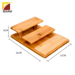 OEM Quality Retail Chain Store Multi-Layer Natural Wooden Bamboo  Glasses Display Rack Eyewear Stand Shelf