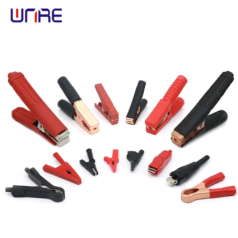 1 Pair Black Red Soft Plastic Coated Soft Plastic Coated  Mini Alligator Test Clips Crocodile Electrical Clamp spring clip