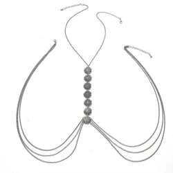 Hot Sale Sexy Alloy Hollow Out Back Gold Belt Jewelry Waist Body Chain Suitable for women