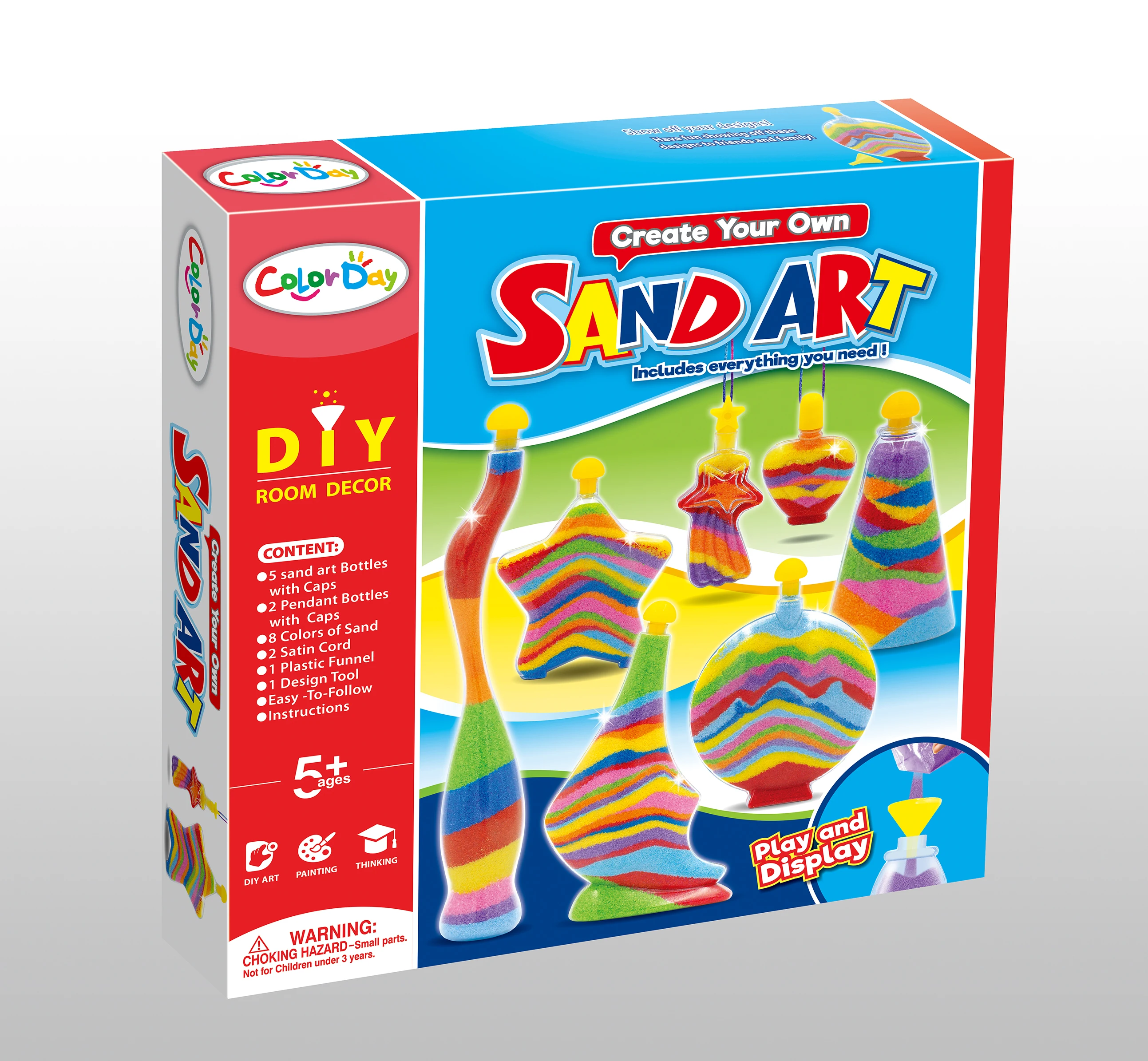 Create Your Own Colored Sand Art Kits - Includes Bottles, Funnel  Bags of Sand for Kids Arts & Crafts Birthday party