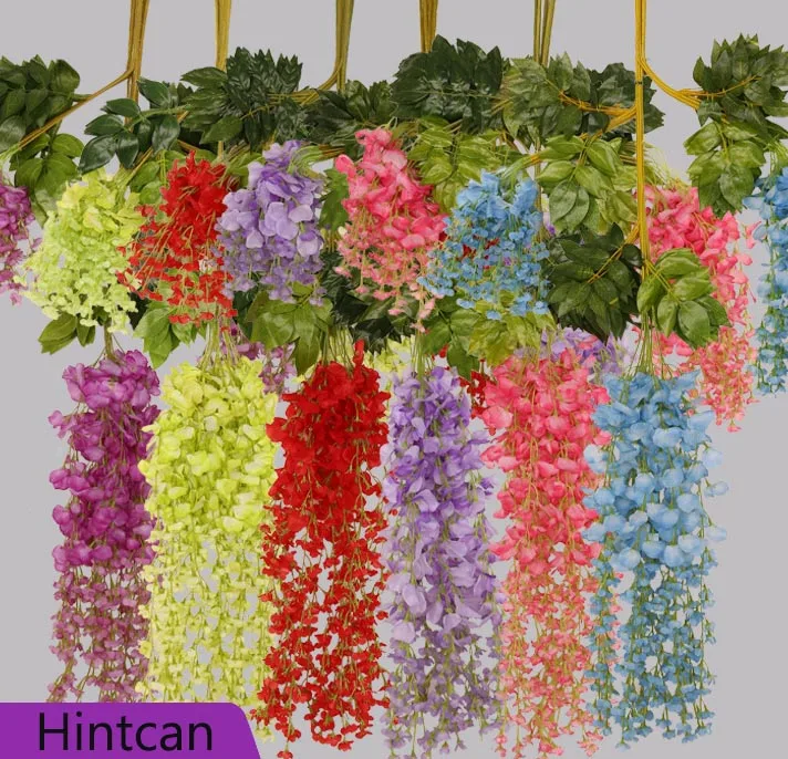 Hintcan Artificial wisteria flower vine Simulation of bean petal flower string artificial flowers for Wedding arch decoration