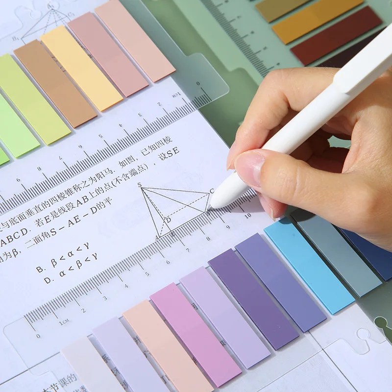 Different Colors Transparent PET Post Memo Pads Self-Adhesive Waterproof Stickers Tag Divider Flag Notes Index Card Note Pad