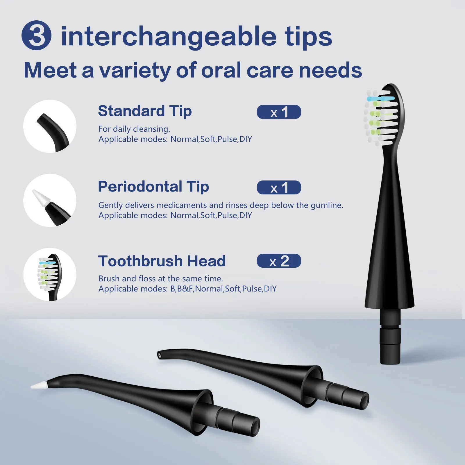 2 in 1 teeth cleaner oral irrigator electric toothbrush combo, brush and floss at same time