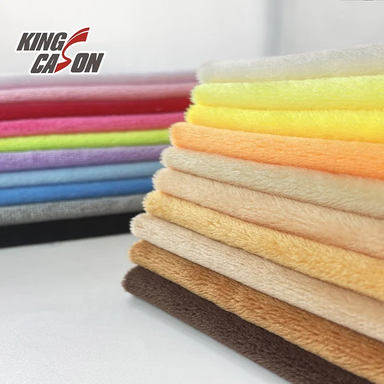 Kingcason Anti-Static Hot selling Eco-friendly Custom size And logo Medium-Weight Super Soft Velvet Fabric For Coat and Jacket