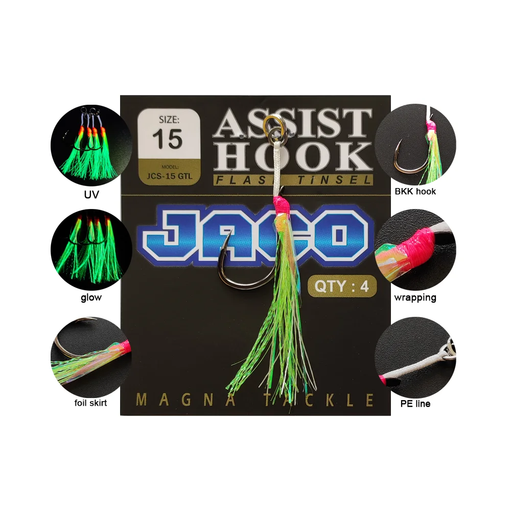 Monsters MAG JCS-GTL slow jig bkk stainless jigging hooks